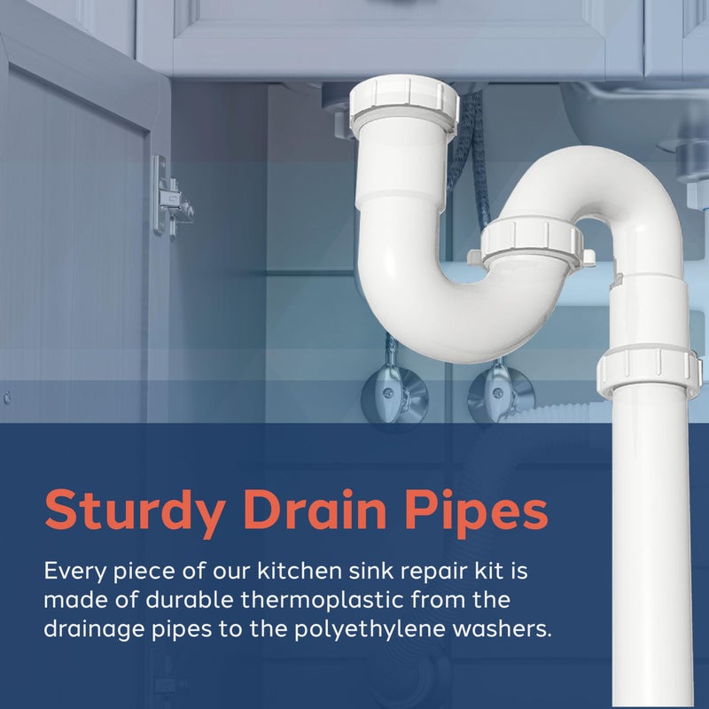 Plumb Craft Waxman PlumbCraft 15-Piece Complete Bathroom Sink Drain Repair Kit 7027110N, Various Bathroom Sink Drain Pipes for Repairs to Problem Areas, Bathroom Sink Drain Assembly for Multiple Sink Pipe Options - Image 4
